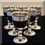 S13. Set of 6 Corbel & Co. silver plate goblets. 5&rdquo;h 